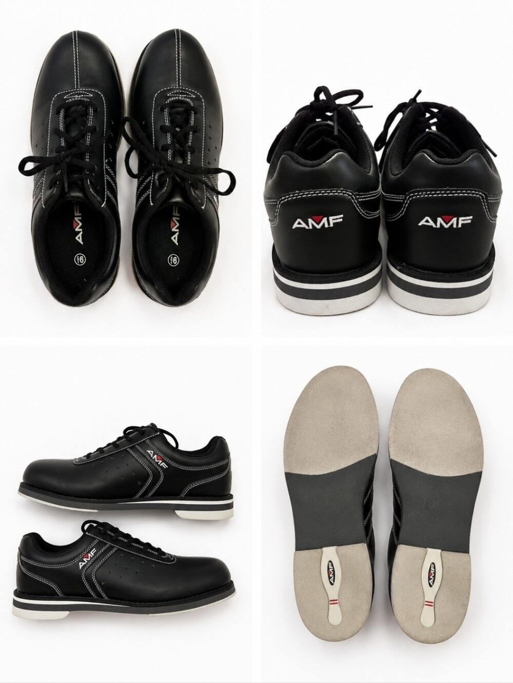 Men’s Black AMF Lace-Up Bowling Shoes - Size 9